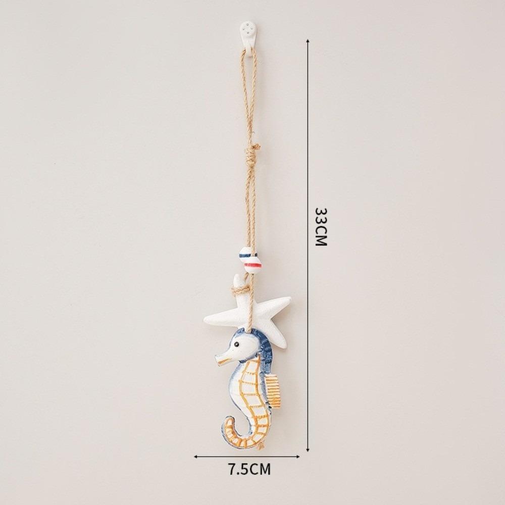 Jute Rope Wooden Pendant Mediterranean Sea Series Nautical Ornament Home Decoration