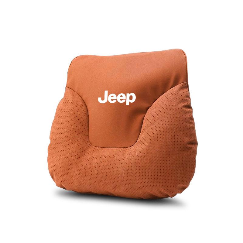 Suede Car Soft Headrest Neck Support Seat Waist Pad Lumbar For Jeep Grand Cherokee Wrangler Gladiator Compass Renegade Wagoneer ALO1