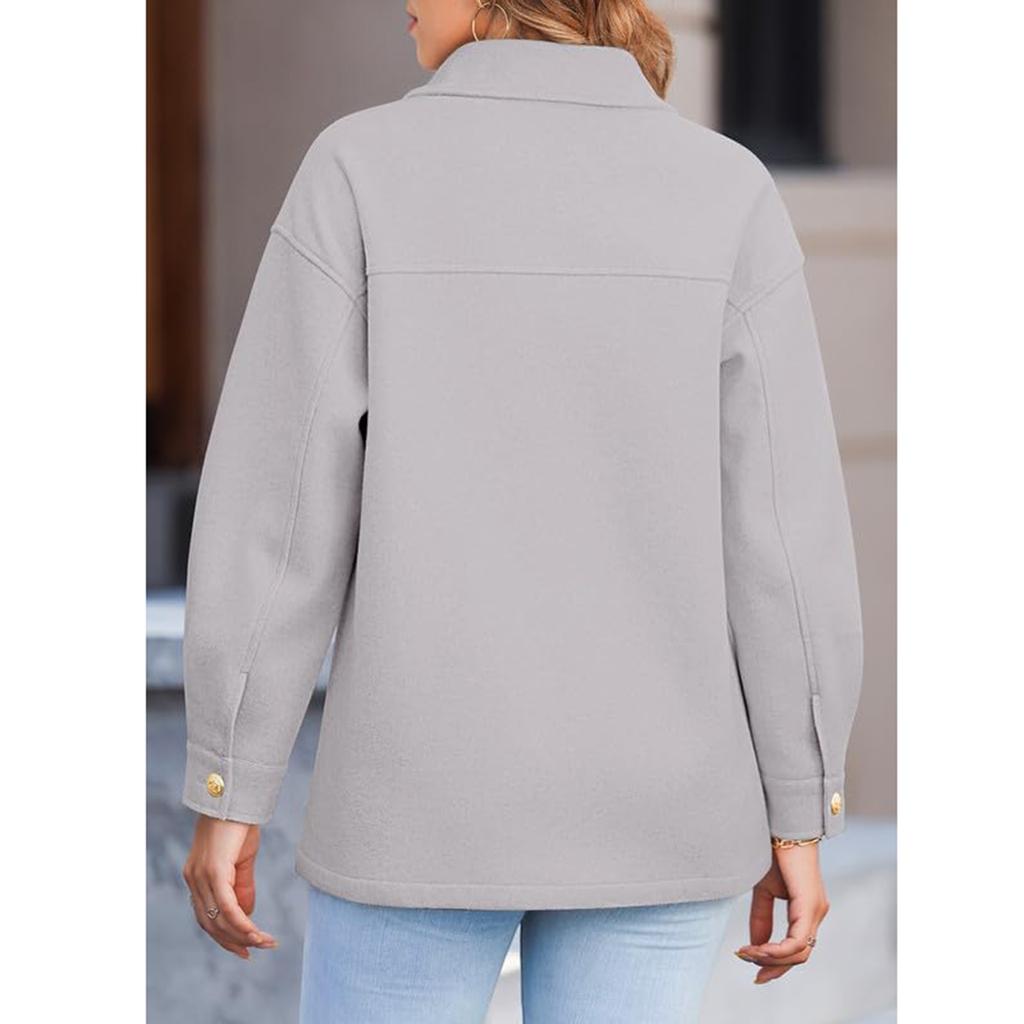 Women Shacket Jacket Button Down Long Sleeve Shirt Fall Outfits