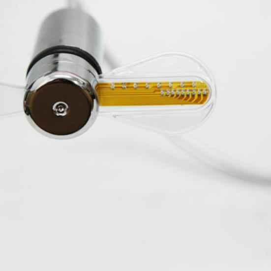 Creative Mini USB Powered LED Clock Real Time Display Summer Cooling Neon Fan