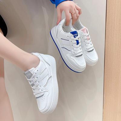 Летняя мода дышащие белые туфли женские осенние новые дышащие контрастного цвета кеды женские спортивные