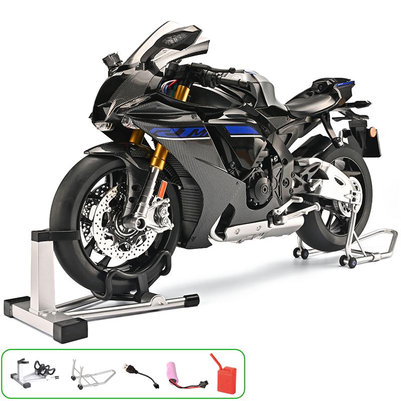 1:6 Металлических Литых Моделей Мотоциклов из Сплава Совместимых с Yamaha YZF R1 Ливрея из Углеродного Волокна Коллекционные Предметы Хобби Украшения для Витрины