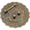 Antique Brass 3.54"/9cm Round Embossing Brass Hasp Buckle Lock Latch Cabinet Box Furniture Hardware Hasp (Antique Bronze)