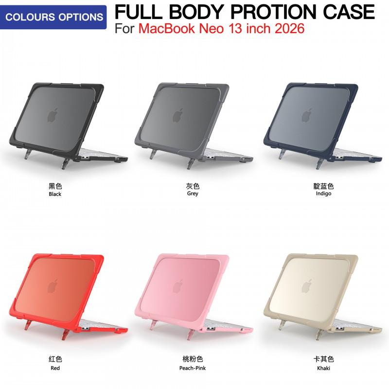 Матовый кейс для ноутбука с охлаждающей подставкой MacBook Air Pro Neo 13 A3404 2026 Ударопрочная пластиковая крышка из ТПУ