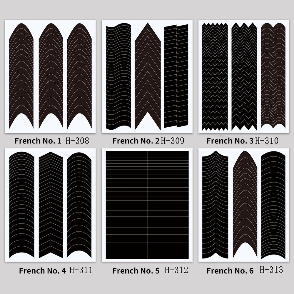 Французская полумесяцевидная улыбка вспомогательная наклейка V-образная маникюрная полоска форма для дизайна ногтей DIY Line украшения ногтей аксессуары инструменты