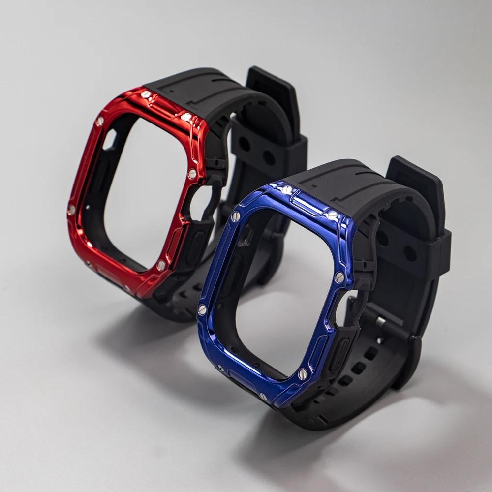 Чехол+Ремешок для Apple Watch Band Ultra 2 49 мм Комплект для модификации Чехол из ТПУ Спортивный резиновый ремешок для Iwatch Series Ultra 49 мм Браслет