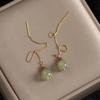 Hetian Jade Earrings for Women Green Round Jewelry Girls Gift Dropshipping Wholesale