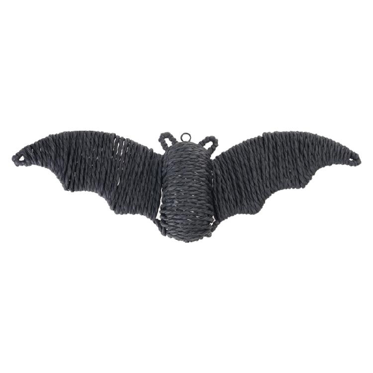Top Loop Halloween Bat Decors , Straw-Look Seasonal Decoration for Entry Displays, Party Scenes and Fall Room Styling