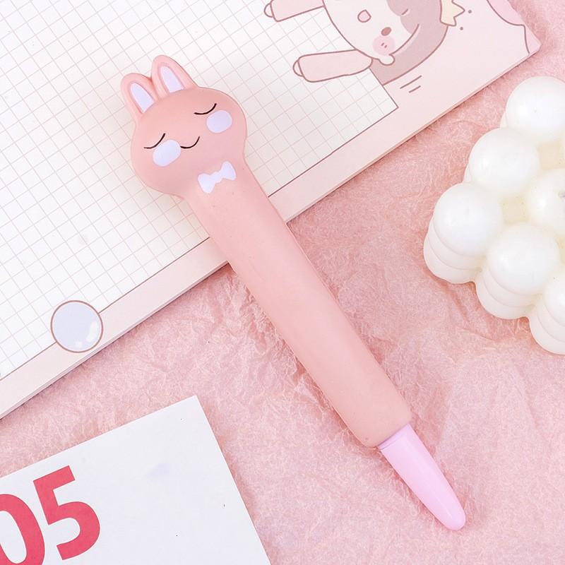 Cute Cartoon Fruit Animal Decompression Gel Pen Creative Fun Kid Soft Elastic Pinch Pen Student Stationery School Supplies