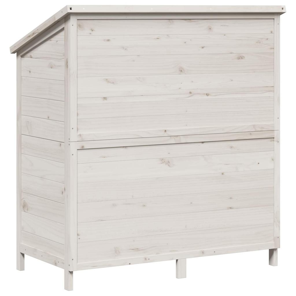 Garden Shed White 106 x 56 x 113.5 cm Solid Spruce Wood
