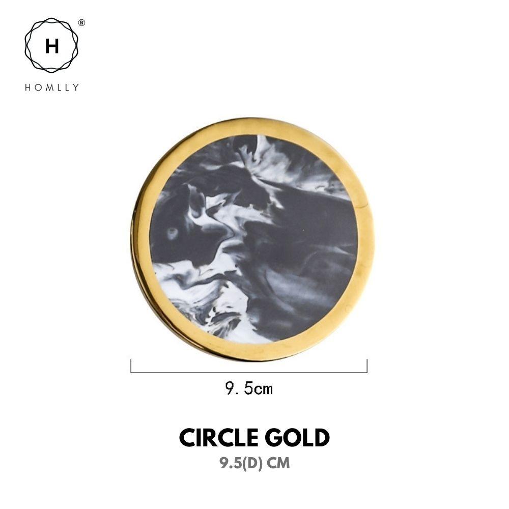 Homlly Tii Gold Marble Coasters (X4PCS)