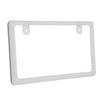 NanoSight License Plate Frame, Gloss White, Light Car, Ordinary Car, Looks Small, Yellow Edge Concealed (Gloss White, 2 Pieces)