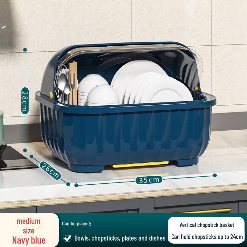 Кухонная подставка для посуды с крышкой для мисок, тарелок, столовых приборов и палочек для еды