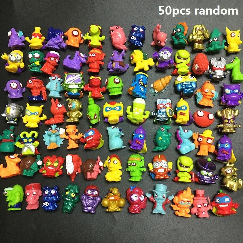 10-200pcs Superzings Zomlings Anime Dolls Playing Animal Garbage Doll 3CM Rubber Model Action Figures Toy Kids Boys Gift