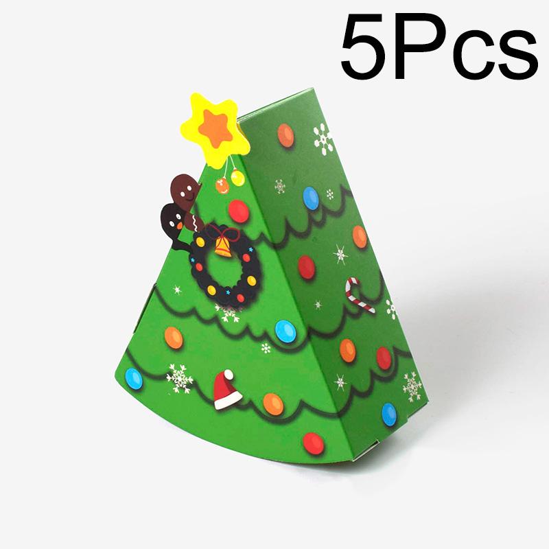 5 шт. модная рождественская упаковка для печенья, коробка конфет, бумажный декор для вечеринки, форма торта, детские подарки
