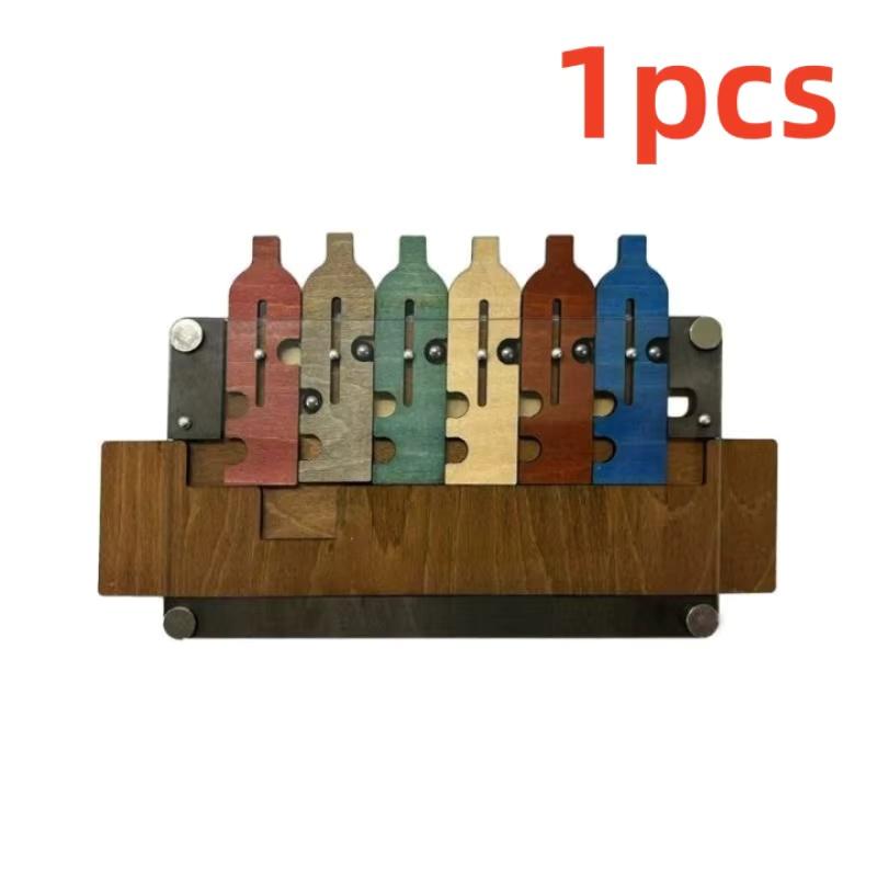 Wooden Puzzle Bottle Luban Lock Unlock Brain Burning Waiter Tray Difficulty Solving Loop Maze Huarongdao Puzzle Toy Unique Gifts
