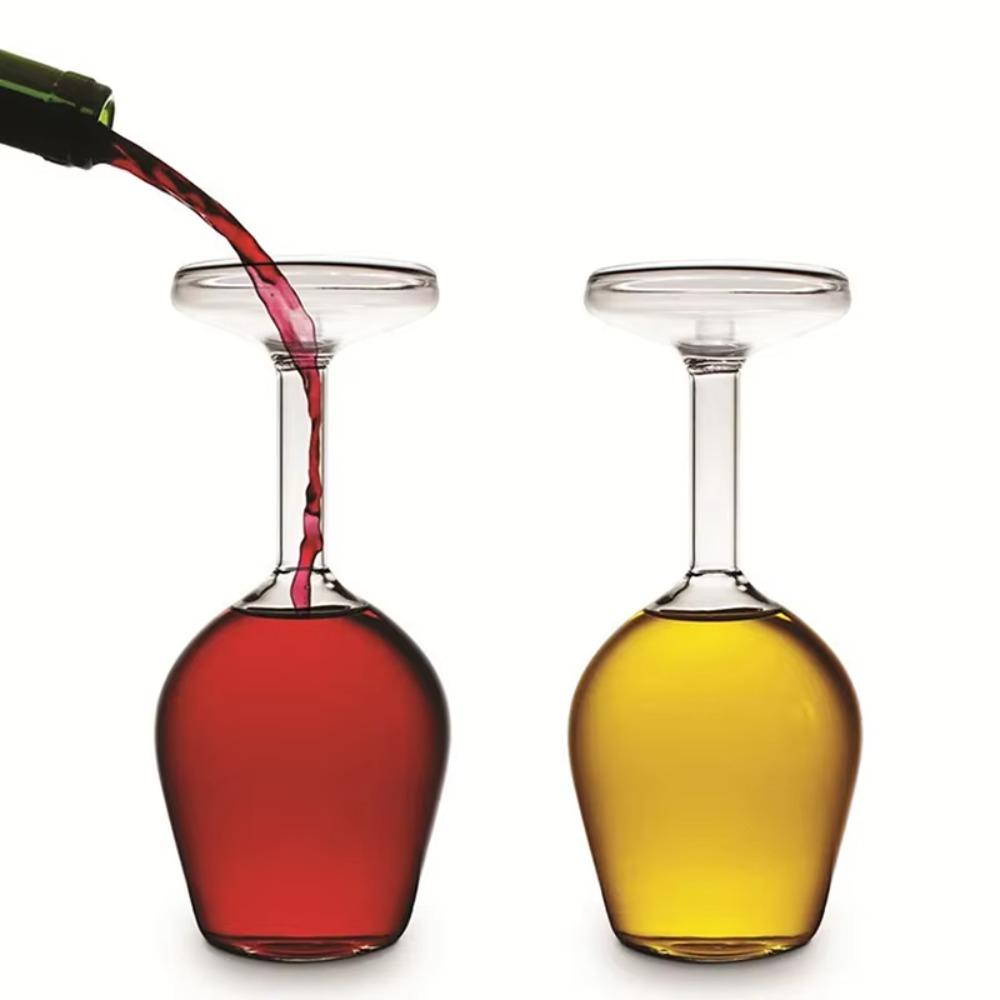 400ML Upside Down Goblet Long Stem Wineglass Glassware Inverted Wine Cup  Club