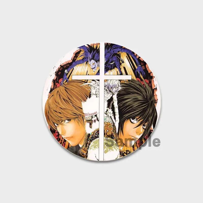 Эмалевые булавки 32/44/58MM в стиле японского аниме «Тетрадь смерти», круглая брошь, L Killer, Yagami Light, значок для косплея, рюкзаки, украшения, рождественские подарки