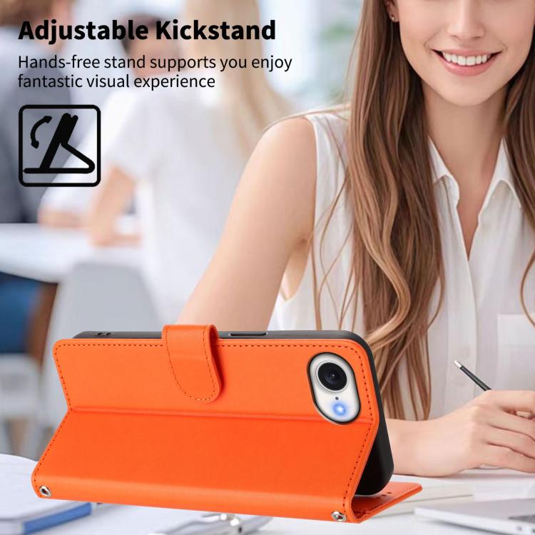 Happy Heart Pattern Magnetic Closure Vegan Leather Phone Case With Wrist Strap For iPhone Shockproof Protective Cover