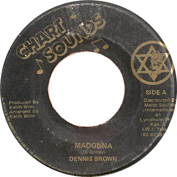 7-дюймовая пластинка DENNIS BROWN BOMB SHOCK Madonna CS00DB1 Chart Sounds 1985 Ямайка Регги Ска Даб Б/У