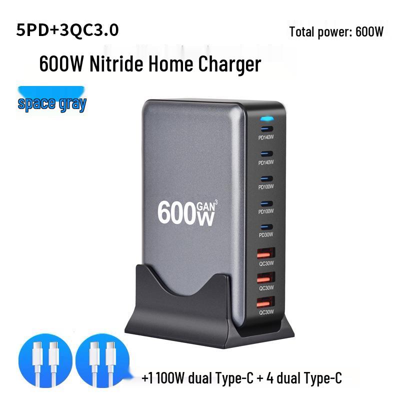 Многопортовое GaN USB-зарядное устройство 200 Вт: Быстрая зарядка PD100 Вт для мобильных устройств