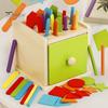 1 набор деревянных игрушек для сортировки цветов, мелкая моторика, коробка для сопоставления цветов, развивающая красочная игра для мальчиков и девочек, сбрасывающая палочки и диски