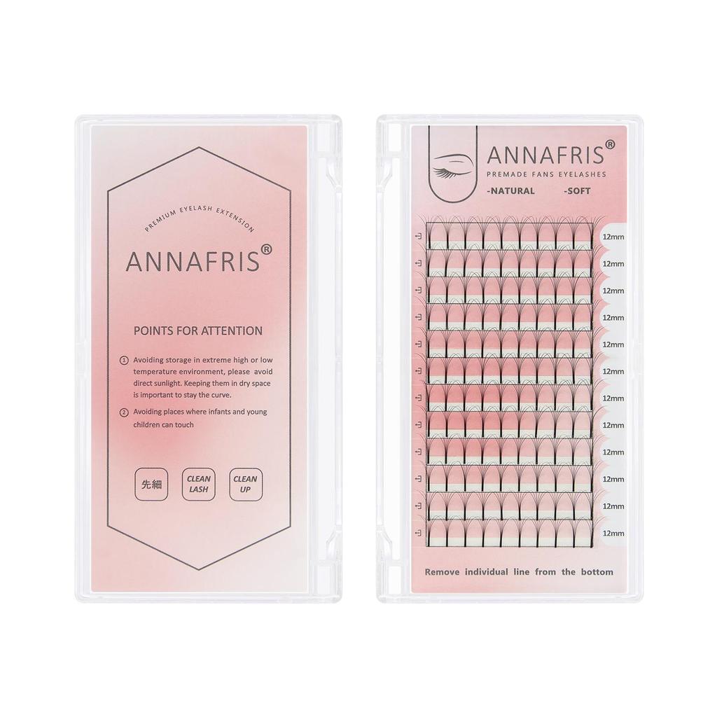 ANNAFRIS 6d готовые русские объемные веерные ресницы с длинным стеблем, готовые наращивание ресниц, принадлежности из искусственной норки