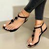 New Summer Sandals Women Fashion Casual Beach Outdoor Flip Flop Sandals Metal Decoration Ladies Flat Shoes Big Size 35-43