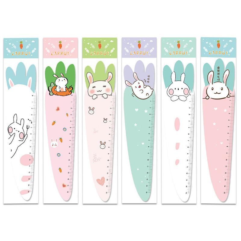 1 Piece Cute Carrot Bunny Stationery Cartoon Drawing Kitten Straight Plastic Ruler
