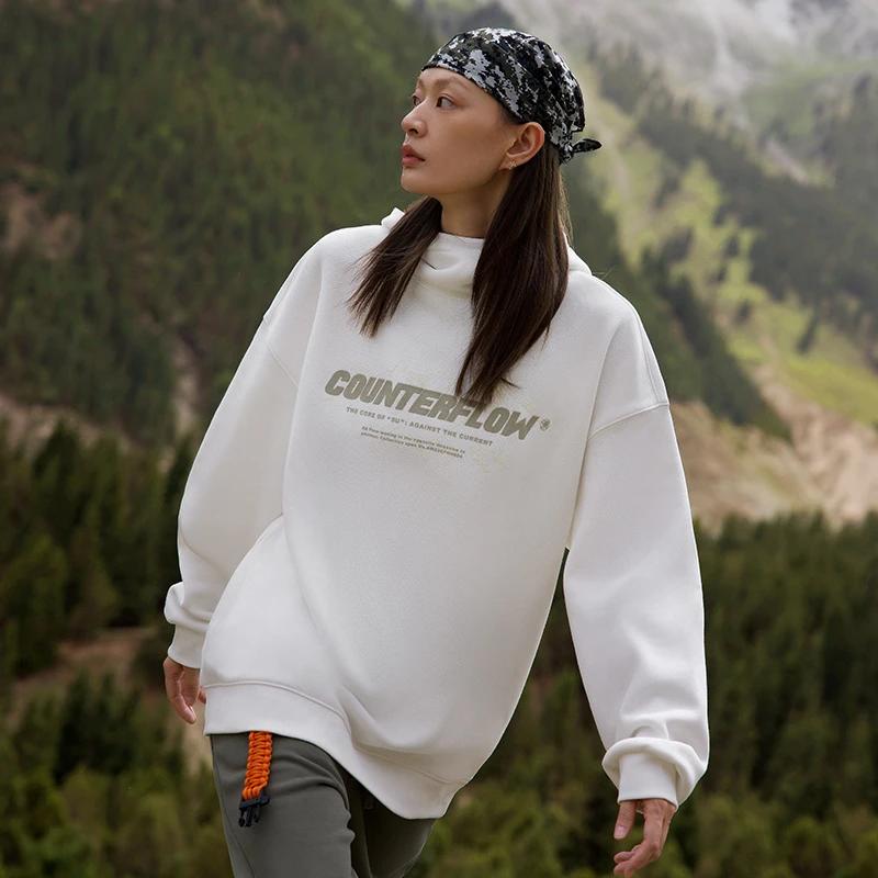 Li Ning CF Adventure Series Playful Wild Letter Print Флисовый пуловер Толстовка унисекс толстовка Off-White AWDTB01-2