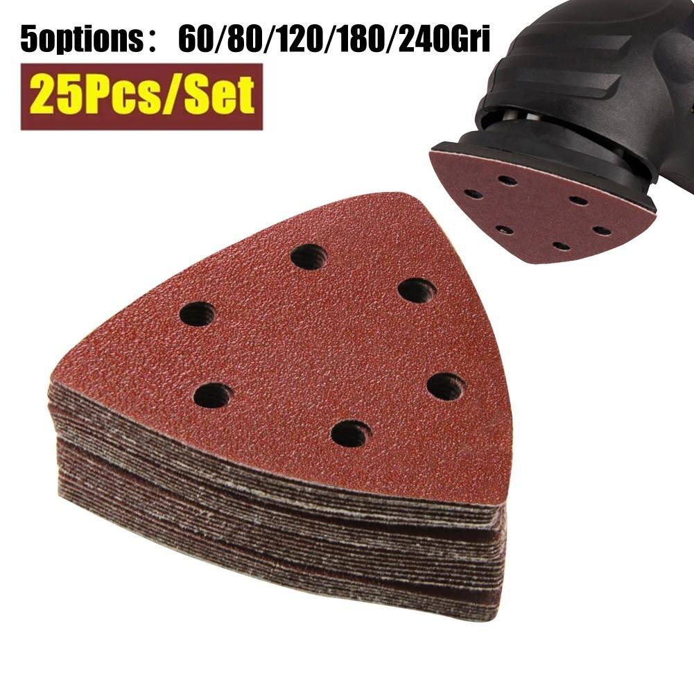 Precision Sanding with 93mm Triangle Sanding Paper 25pcs Grit 60 80 120 180 240