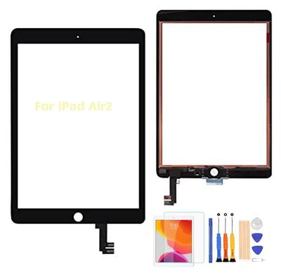 A-MIND Замена сенсорной панели Переднее стекло Дигитайзер для iPad AIR 2 A1567, A1566 (В комплекте монтажная лента) Защитная пленка Запасные части для ремонта