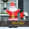 Inflatable Santa Claus with LED Lights, Christmas Decoration, Height 1.2m