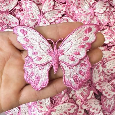 5 шт. Разноцветные Бабочки Аппликация из Ткани Вышитые Нашивки 8x5.8 см Наклейки для Пришивания для DIY Шитья Платья Ханьфу Нашивка на Одежду