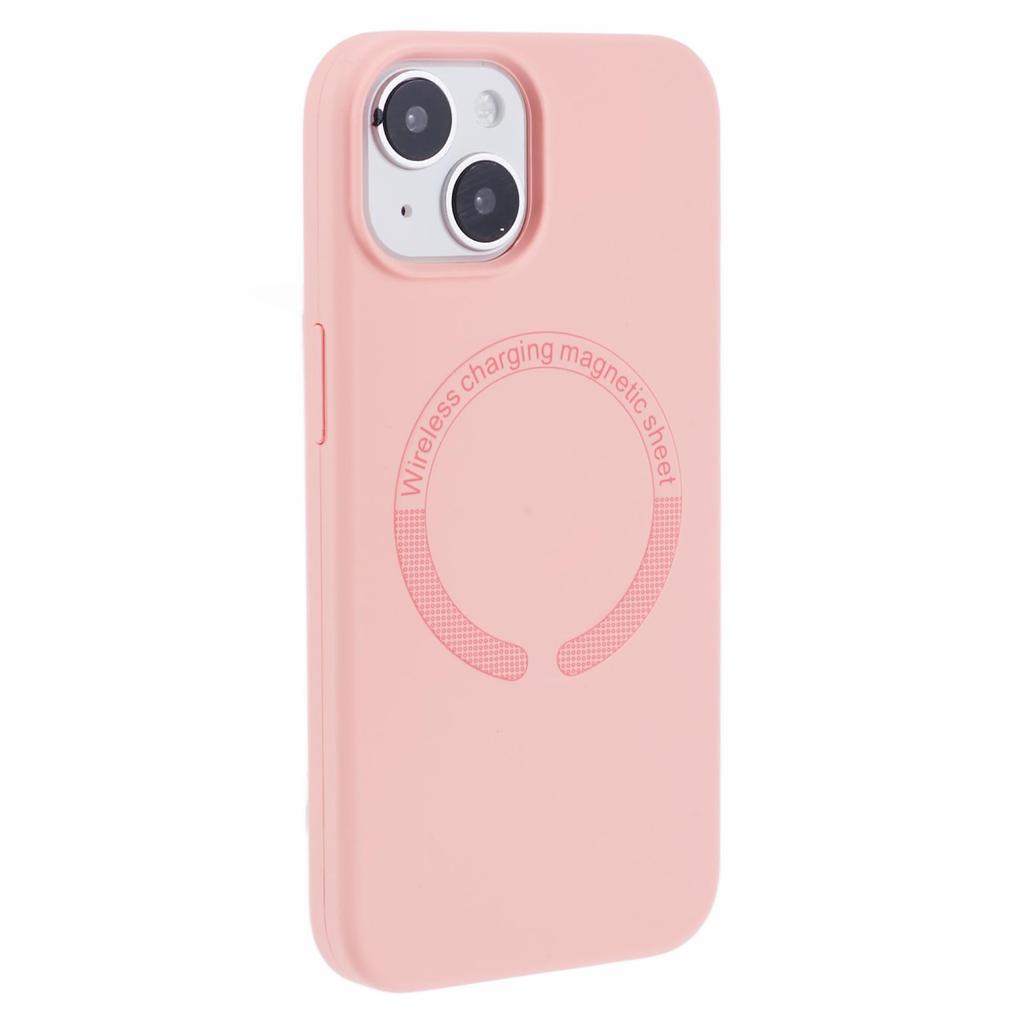 BJT Series For iPhone 15 Case TPU+Silicone Fabric Lining Magnetic Phone Case (Big Rear Lens Hole)
