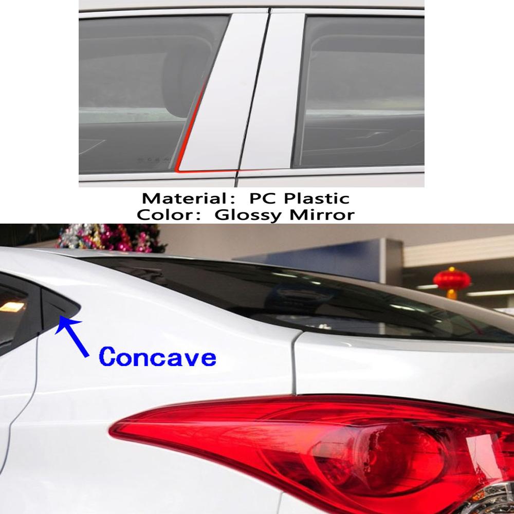Car TPU/Glossy Mirror Pillar Post Cover Door Trim Window Sticker 8pcs For Hyundai Elantra Avante 2012 2013 2014 2015 2016