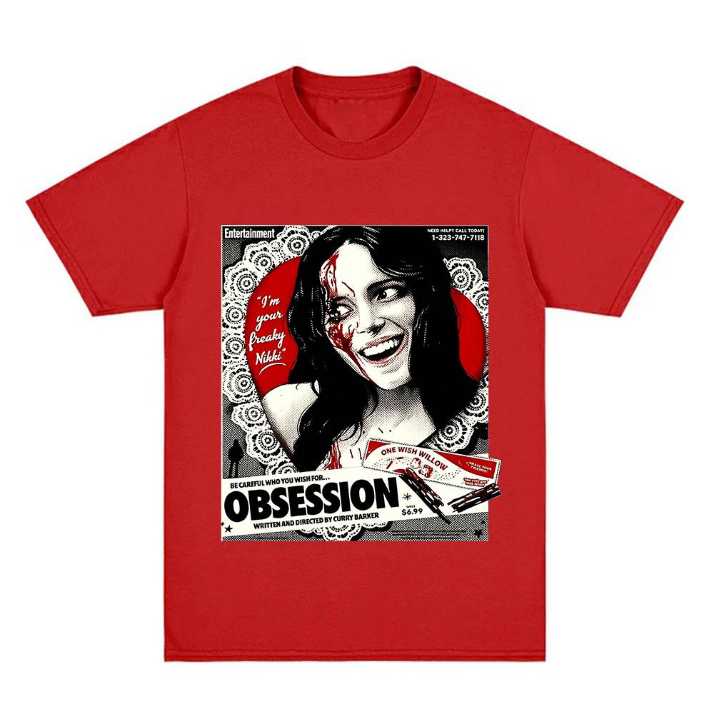 Футболка с графическим принтом из фильма Obsession Хлопок Повседневная Уличная Модная Женская Мужская Унисекс Повседневные Топы с Круглым Вырезом Летние