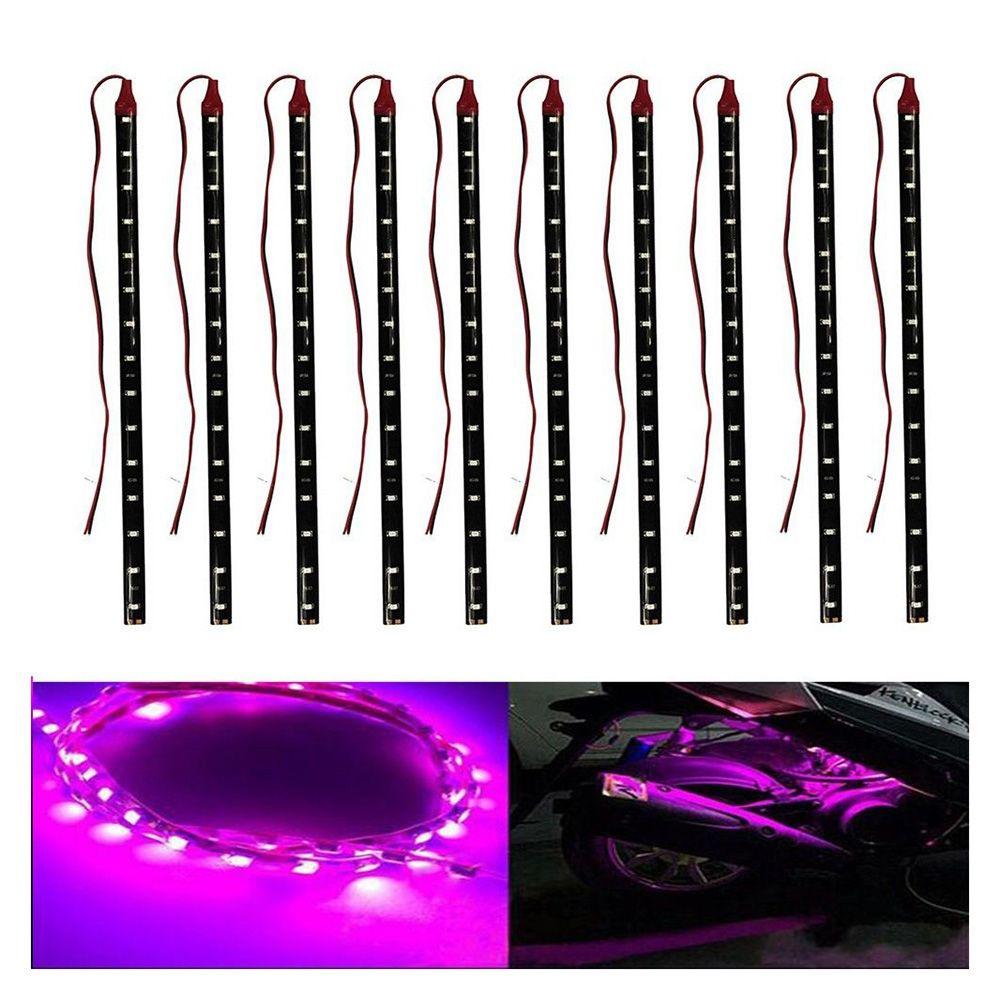 Super Bright New Vehicle Car LED Light Strips Purple Flexible Waterproof DC 12V 30cm 15 LED SMD