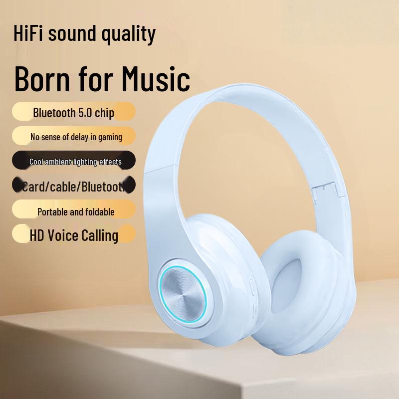 B39 Полноразмерные Bluetooth-наушники с классными световыми эффектами, слотом для карты и превосходным качеством звука для мужчин, женщин и студентов.