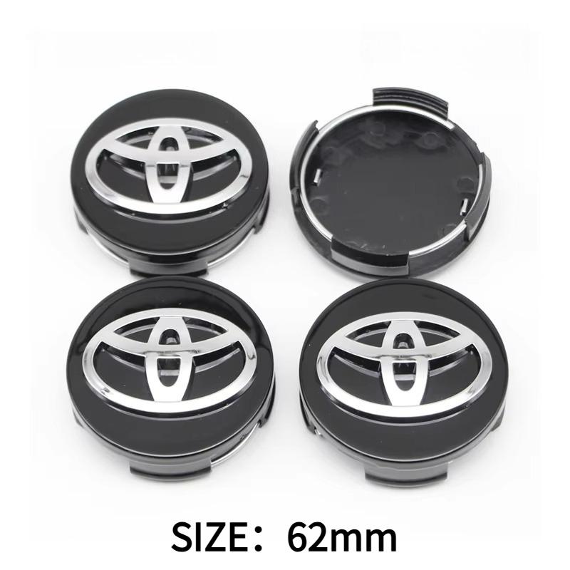 57mm 62mm ABS Chrome Wheel Center Hub Caps 4Pcs Set for Toyota Corolla RAV4 Camry Yaris C-HR Prado Prius Levin Car Accessories