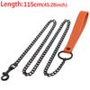Durable Anti-Bite Metal Dog Chain Lead Chain Leash Handle Leads Leather Iron Chain for Small Large Medium Dogs Outdoor Training