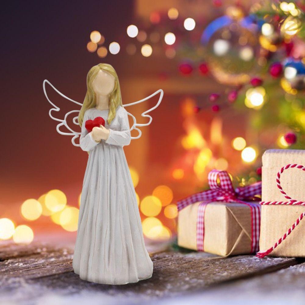 Статуэтка ангела из смолы, ретро-статуя молящегося ангела, скульптура девушки с крыльями, украшения для офисного стола