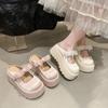 2025 Spring and Summer Baotou Heightening Slippers Thick-soled Muffin Half Slippers Are Not Tired Feet with New Korean Skirts for Women