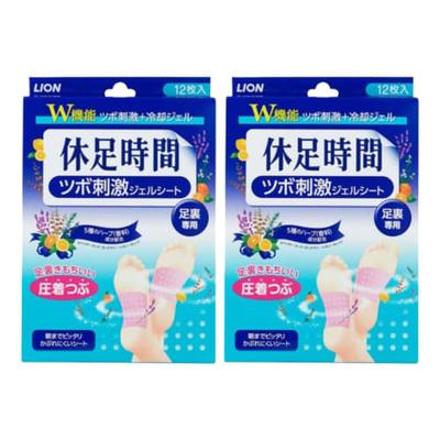 [Оптовая покупка] Набор из 2 гелевых листов для стимуляции акупунктурных точек "Kyusoku Jikan", 12 листов [Включает карточку с дизайном]