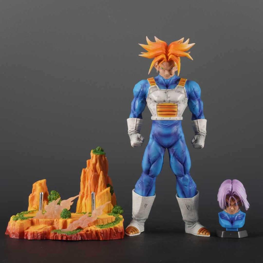 Большая фигурка Транкса из Dragon Ball с альтернативными головами - Премиум-статуэтка воина будущего, Орнамент