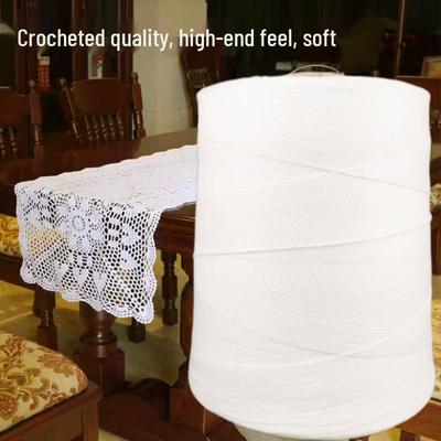 Вязаные крючком шторы, подставки, скатерть и покрывало для дивана из тонкого хлопка ручной работы чисто белого цвета