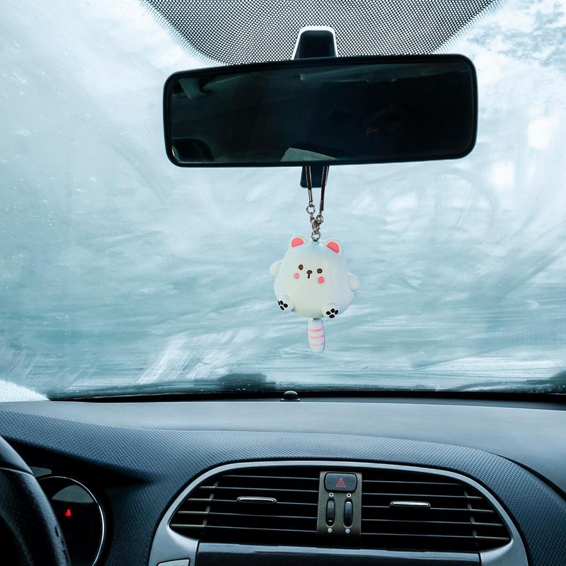 Кошачий брелок для автомобиля Милый котенок Подвеска на зеркало заднего вида автомобиля Украшение Подвеска на зеркало заднего вида автомобиля Подвесные аксессуары из смолы с котенком