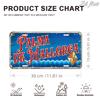D Flat pc LargeMetal Plaque  Palm Mallorca Design in Red Blue White  PreDrilled Holes for Easy Hanging