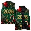 Men's Casual And Fashionable Sleeveless Vest, Solid-color Printed Cotton Jacket