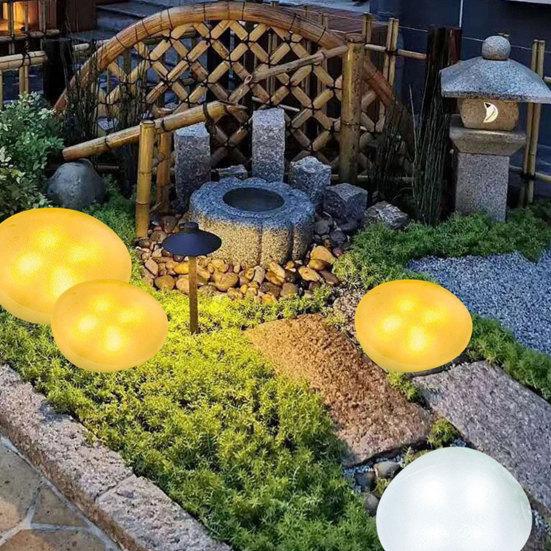 Светодиодный фонарь Yousheng Solar Cobblestone Pathway Light, Садовый солнечный светодиодный светильник-камень, Водонепроницаемый наружный каменный светильник для патио, газона, двора